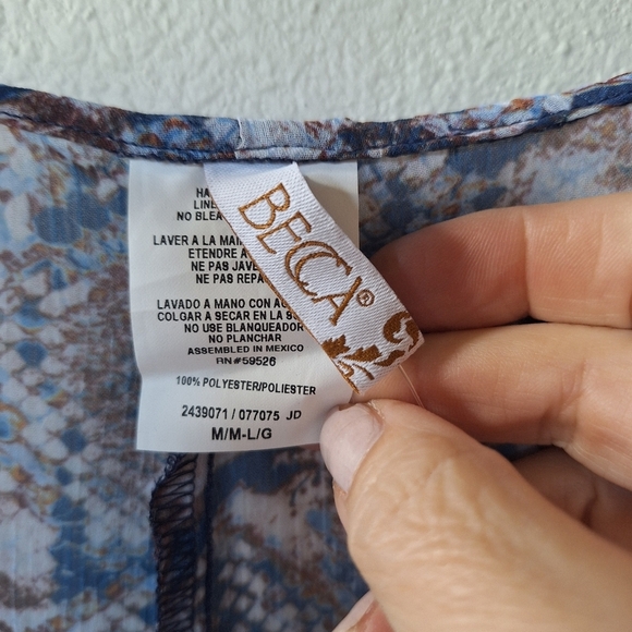 NWT Becca Womens Swimwear Cover Up Tunic Snake Print Size M/L - Picture 2 of 7